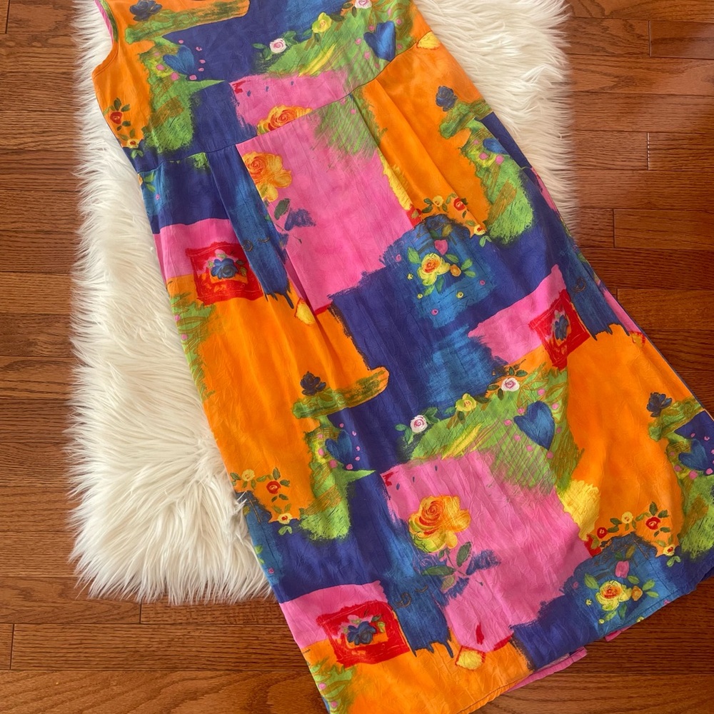 Vintage 90s Jams World Maxi Sun Dress Classic With Pockets Hippie Boho Grunge M - Picture 2 of 6